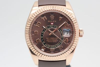 Rolex 勞力士 SKY-Dweller 326135 18k玫瑰金天行者年曆第二地時區顯示 巧克力色面盤 盒單齊全 42mm