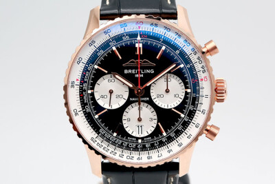 Breitling 百年靈 NAVITIMER RB0138211B1P1 18K玫瑰金經典飛行員錶款 計時累計功能 2024.01品像如新 43mm