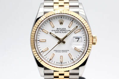 Rolex 勞力士 Datejust 126233 18k黃金半金日誌型 白色面盤夜光時標 3235機芯 盒單齊全 36mm