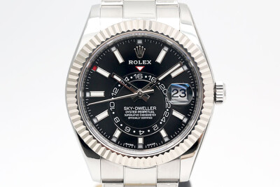 Rolex 勞力士 SKY-Dweller 326934 天行者 黑色面盤年曆第二地時間顯示 2018.01保單 42mm