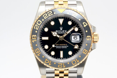 Rolex 勞力士 GMT-MasterII 126713GRNR 18K金半金格林威治第二地時間顯示 黑灰陶瓷外圈五珠鍊帶 2023.08盒單齊全 40mm
