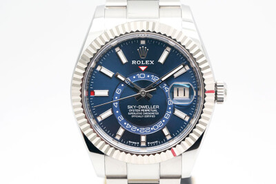 Rolex 勞力士 SKY-Dweller 336934 鋼製白金圈天行者年曆第二地時區顯示 藍色面盤 2023.09盒單齊全 42mm