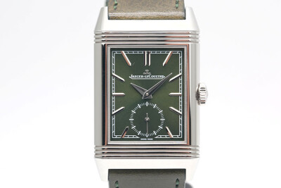 Jaeger Le-Coultre 積家 Reverso  Q3978430 鋼製招牌翻轉錶殼 綠色面盤 2023.02品像如新 27*45mm