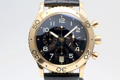 Breguet 寶磯 TYPEXX系列 3820 飛行員18K黃金 飛返計時累計功能 品像良好 39mm