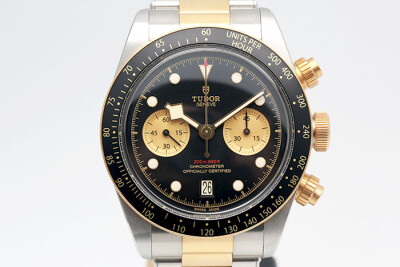 Tudor 帝舵 BLACKBAY CHRONO 79363 18K黃金及鋼製黑色外圈 計時累計功能 2023.08新式保單 41mm