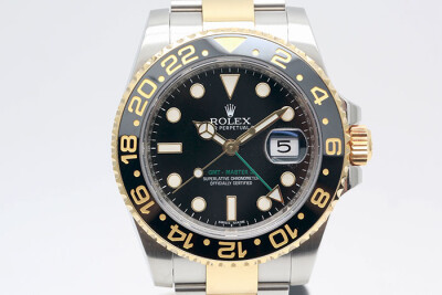 Rolex 勞力士 GMT-MasterII 116713LN 18K金半金格林威治第二地時間顯示 黑色陶瓷外圈 2016盒單齊全 40mm