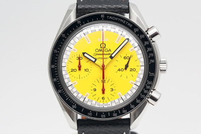 Omega 歐米茄 超霸系列 3510.12 Michael Schumacher紀念錶 黃色面盤 計時累計功能 39mm