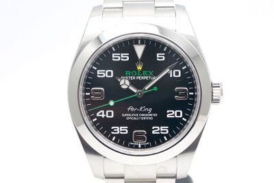 Rolex 勞力士 AirKing 116900 空中霸王抗磁錶款雙底蓋 黑色面盤 3131自動上鍊 2020.07盒單齊全 40mm