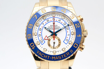 Rolex 勞力士 Yacht-Master 116688 18K黃金遊艇名仕 遊艇賽用10分倒數計時功能 絕版藍鋼針白面盤 盒單齊全 44mm