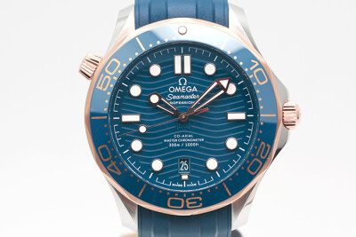 Omega 歐米茄 海馬300米 21022422003002 玫瑰金及鋼藍色陶瓷款 2021.07台灣保單 42mm
