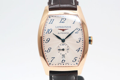 Longines浪琴 典藏系列 L26428 18K玫瑰金酒桶錶殼 自動上鍊小秒針顯示 台灣保單 33*38mm