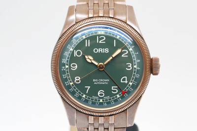 Oris 豪利時 Big Crown 0175477413167 青銅製錶殼綠色面盤指針日期顯示 盒單齊全 40mm