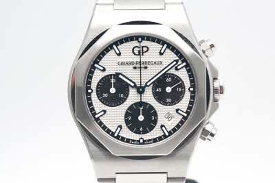 Girard Perregaux芝柏 Laureato 81020-11-131-11A 白底黑圈面盤計時累計功能 品像良好 42mm