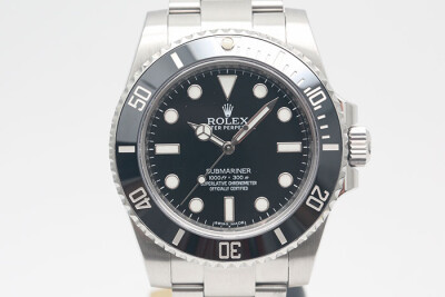 Rolex 勞力士 Submariner 114060 鋼製300米潛水錶黑色陶瓷外圈 3130機芯 2015.08台灣保單 40mm