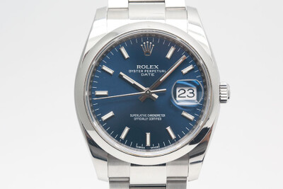 Rolex 勞力士 Datejust 115200 日誌型平圈大版型錶帶 藍色夜光時標 2017盒單齊全 34mm