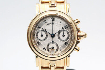 Breguet 寶磯 Marine系列 8490ba/12/a60 18K黃金鍊帶款計時累計功能 女錶 28mm