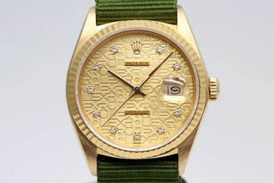 Rolex 勞力士 Datejust 16018 日誌型18k金款 金色紀念面盤鑽石時標 3035自動上鍊 36mm
