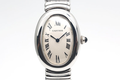 Cartier 卡地亞 Baignoire 18K白金 原廠鍊帶款 經典款女錶 22*30mm