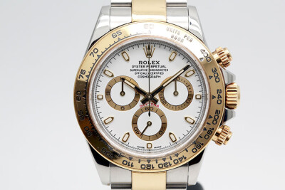 Rolex 勞力士 Daytona 116503 18K黃金及鋼 白色面盤計時累計功能 2017盒單齊全 40mm