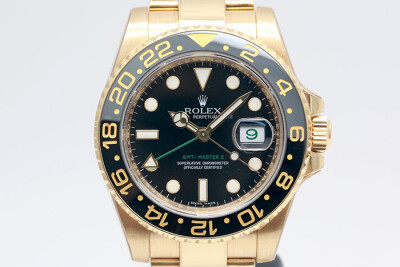 Rolex 勞力士 GMT-MasterII 116718LN 18K黃金格林威治第二地時區顯示 黑色陶瓷外圈 2010盒單齊全 40mm