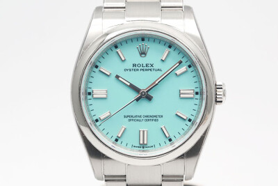 Rolex 勞力士 OysterPerpetual 126000 蠔式恆動 綠松石藍色面盤夜光時標大版型錶帶 2023.08品像如新 36mm