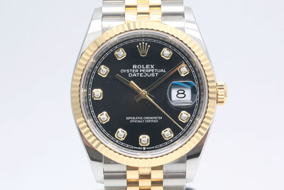 Rolex 勞力士 Datejust 126233 18k半金日誌型經典五珠帶 黑色面盤鑽石時標 3235機芯 2023.03品像如新 36mm