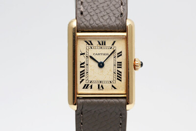 Cartier 卡地亞 Tank Louis 18K黃金 1980年代款式自然氧化面盤羅馬字時標 20*28mm