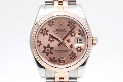 Rolex 勞力士 Datejust 178271 日誌型18K玫瑰金外圈 玫瑰金色小花面盤 盒單齊全 31mm