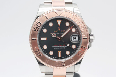 Rolex 勞力士 Yacht-Master 268621 遊艇名仕玫瑰金及鋼 黑色面盤 2020.11保單 37mm