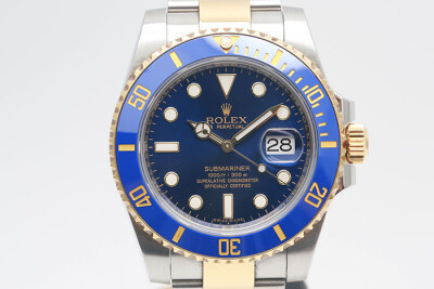 Rolex 勞力士 Submariner 116613LB 18K黃金半金款藍色陶瓷外圈 3135機芯 2017.06盒單齊全 40mm
